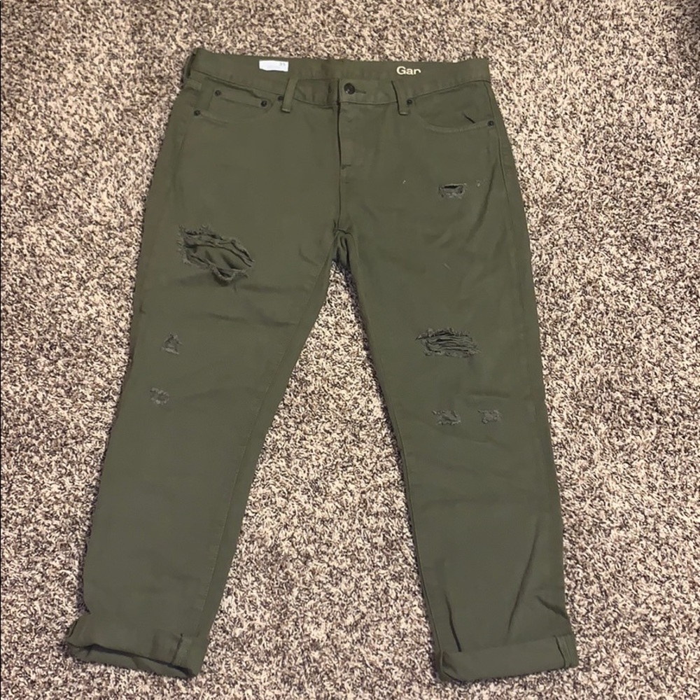 Faded green boyfriend jeans